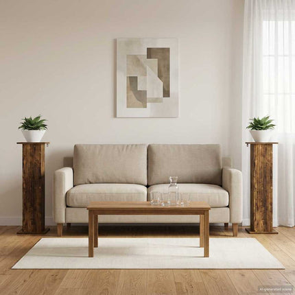 Växtställ 2 pcs Rökt ek 30,5 x 30 x 100,5 cm Konstruerat trä