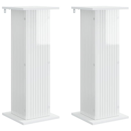 Växtställ 2 pcs Vit högglans 30,5 x 30 x 80,5 cm