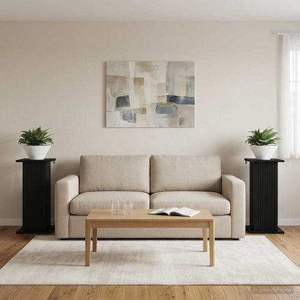 Växtställ 2 pcs Svart 30,5 x 30 x 60,5 cm Konstruerat trä