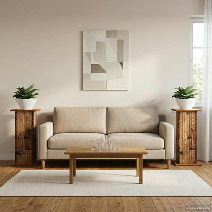 Växtställ 2 pcs Gammalt trä 30,5 x 30 x 60,5 cm Konstruerat trä