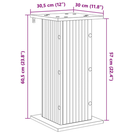 Växtställ 2 pcs Gammalt trä 30,5 x 30 x 60,5 cm Konstruerat trä