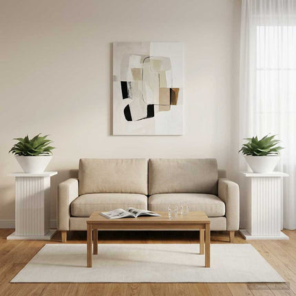 Växtställ 2 pcs Vit högglans 30,5 x 30 x 43 cm Konstruerat trä