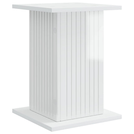 Växtställ 2 pcs Vit högglans 30,5 x 30 x 43 cm Konstruerat trä
