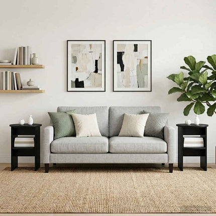 Sidokabinett 2 pcs Svart Ø40 x 50 cm Konstruerat trä