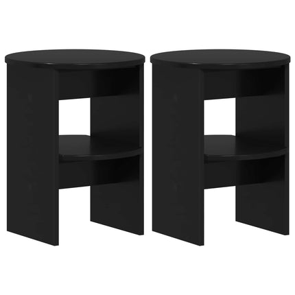 Sidokabinett 2 pcs Svart Ø40 x 50 cm Konstruerat trä