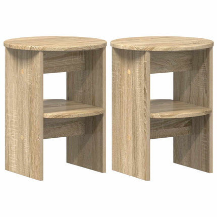 Sidokabinett 2 pcs Sonoma-ek Ø40 x 50 cm Konstruerat trä
