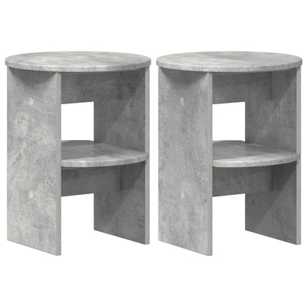 Sidokabinett 2 pcs BetongGrå Ø40 x 50 cm Konstruerat trä