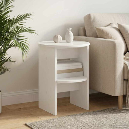 Sidokabinett Högblank Vit Ø40 x 50 cm Konstruerat trä