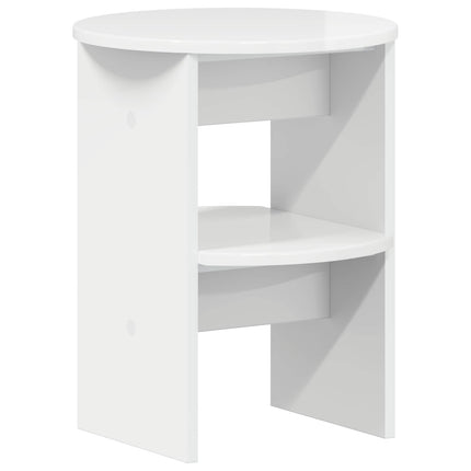 Sidokabinett Högblank Vit Ø40 x 50 cm Konstruerat trä