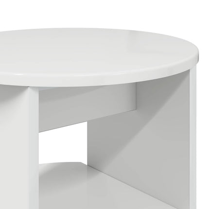 Sidokabinett 2 pcs Högblank Vit Ø40 x 50 cm Konstruerat trä