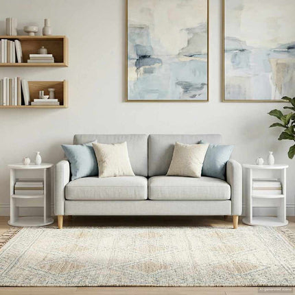 Sidokabinett 2 pcs Högblank Vit Ø40 x 50 cm Konstruerat trä