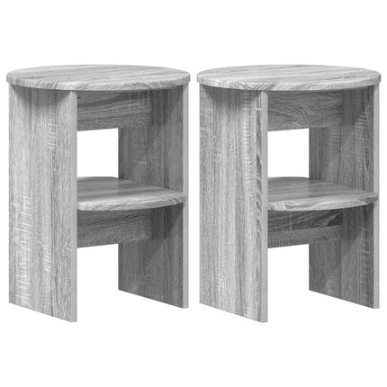 Sidokabinett 2 pcs Grå Sonoma Ø40 x 50 cm Konstruerat trä