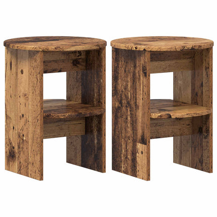 Sidokabinett 2 pcs Gammalt trä Ø40 x 50 cm Konstruerat trä