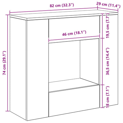 BetongGrå 82 x 29 x 74 cm