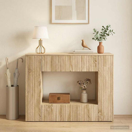 Konsolbord Randig Sonoma-ek 101 x 29 x 74 cm Konstruerat trä