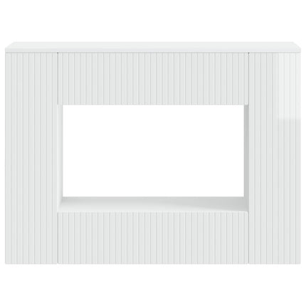 Konsolbord Randig Högblank Vit 101 x 29 x 74 cm Konstruerat trä
