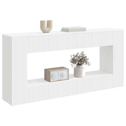 Konsolbord Randig Vit 155 x 29 x 74 cm Konstruerat trä