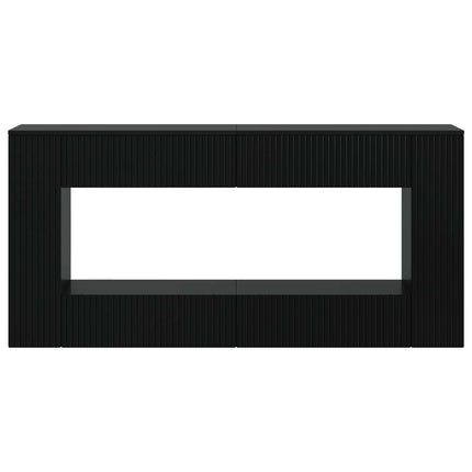 Konsolbord Randig Svart 155 x 29 x 74 cm Konstruerat trä