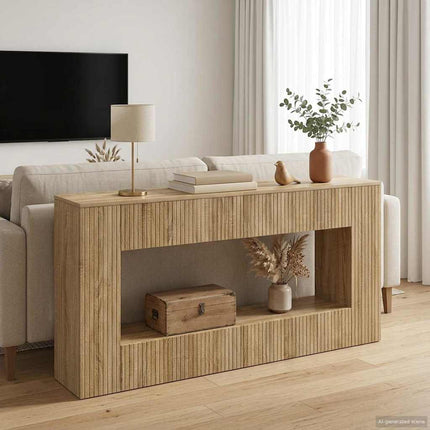Konsolbord Randig Sonoma-ek 155 x 29 x 74 cm Konstruerat trä