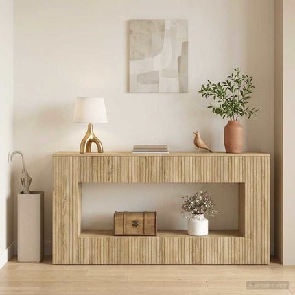 Konsolbord Randig Sonoma-ek 155 x 29 x 74 cm Konstruerat trä