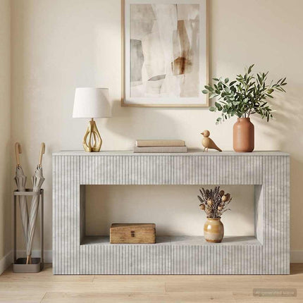 Konsolbord Randig BetongGrå 155 x 29 x 74 cm Konstruerat trä