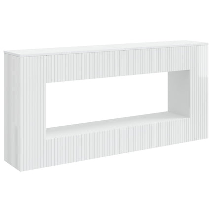 Konsolbord Randig Högblank Vit 155 x 29 x 74 cm Konstruerat trä
