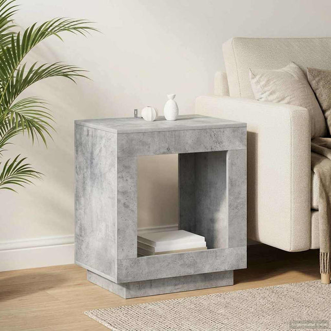 Sidobord Betonggrå 60 x 40 x 65 cm Konstruerat trä