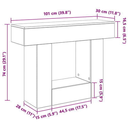 Vit 101 x 30 x 74 cm
