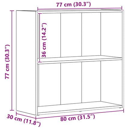 Hyllsystem Svart Ek 80 x 30 x 76,5 cm Konstruerat trä