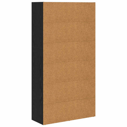 Frittstående bokhylla Svart Ek 80 x 30 x 152 cm Konstruerat trä