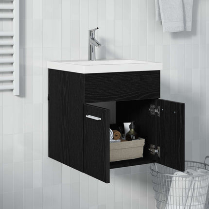 Diskbänksskåp Svart Ek 41 x 38,5 x 46 cm Konstruerat trä