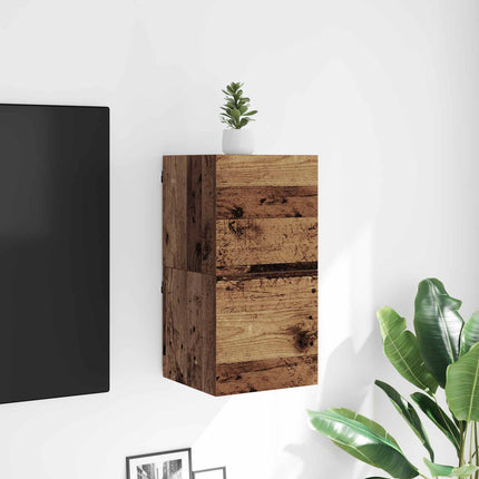 Väggmonterat TV-förråd Gammalt trä 30,5 x 30 x 30 cm
