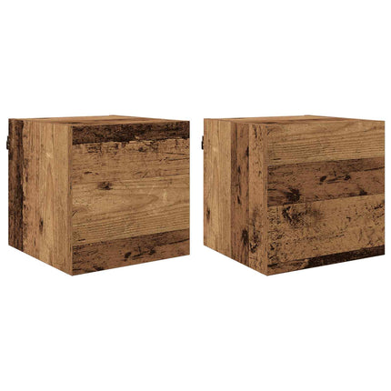 Väggmonterat TV-förråd Gammalt trä 30,5 x 30 x 30 cm