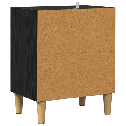 Sängskåp 2 pcs Svart Ek 40 x 30 x 50 cm Konstruerat trä
