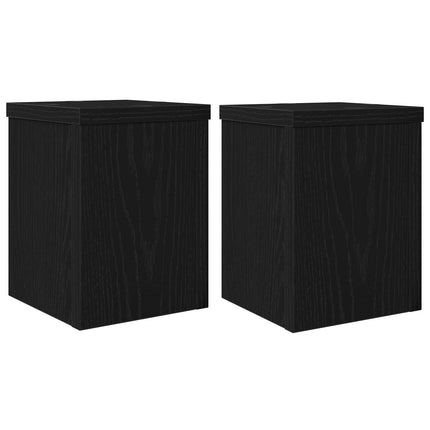 Växtställ 2 pcs Svart Ek 15 x 15 x 20 cm Konstruerat trä