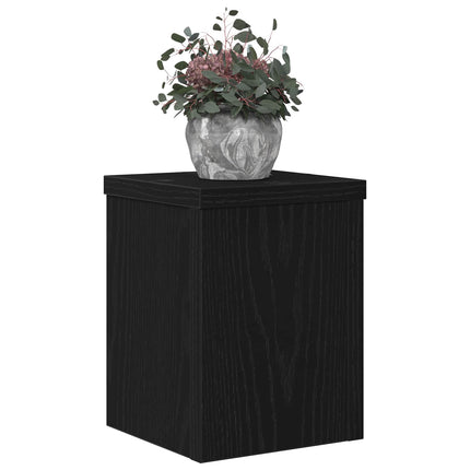 Växtställ 2 pcs Svart Ek 15 x 15 x 20 cm Konstruerat trä