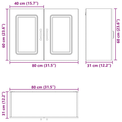 Diskmaskin panel Kalmar Svart Ek 80 x 31 x 60 cm