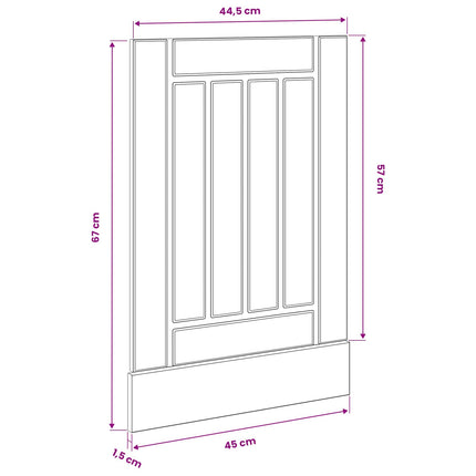 Diskmaskin panel LUCCA Svart ek 45 x 1,5 x 57 cm