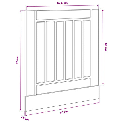 Diskmaskin panel LUCCA Svart ek 60 x 1,5 x 57 cm