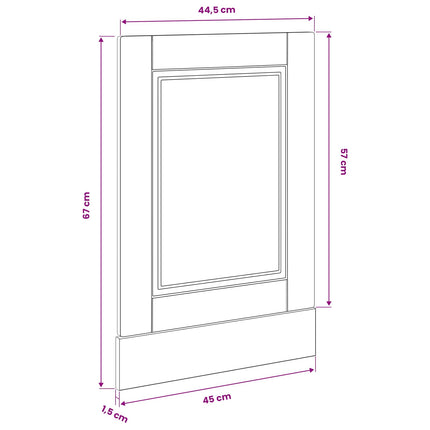 Diskmaskin panel PORTO Svart Ek 45 x 1,5 x 57 cm
