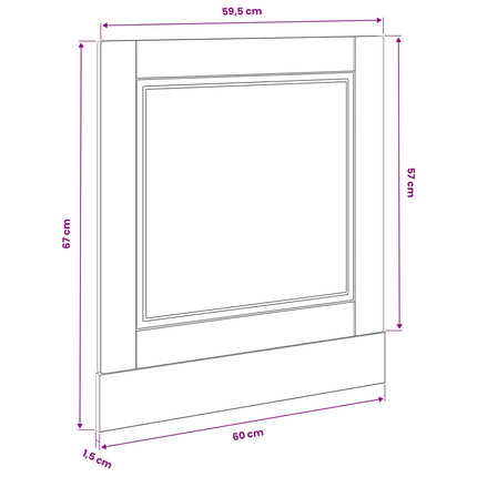 Diskmaskin panel PORTO Svart Ek 60 x 1,5 x 57 cm