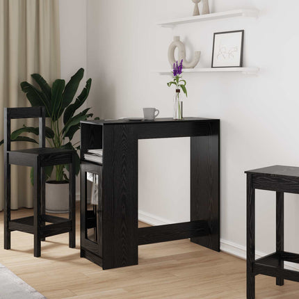 Barbord med hylla Svart Ek 101 x 40 x 103,5 cm Konstruerat trä
