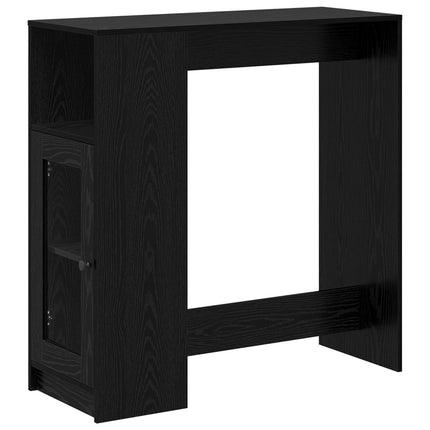 Barbord med hylla Svart Ek 101 x 40 x 103,5 cm Konstruerat trä