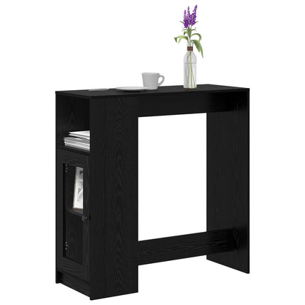 Barbord med hylla Svart Ek 101 x 40 x 103,5 cm Konstruerat trä