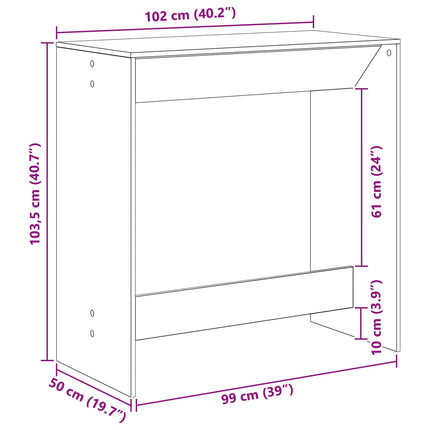 Barbord Svart Ek 102 x 50 x 103,5 cm Konstruerat trä