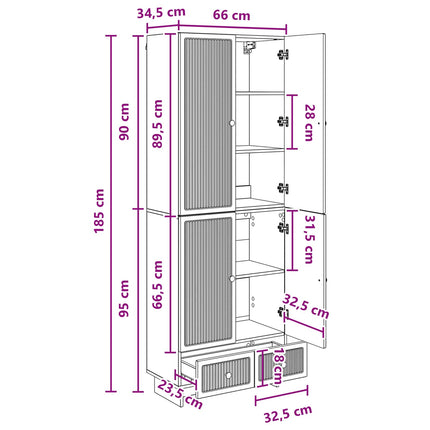 Skåpset 2 pcs Sonoma-ek 66 x 34,5 x 95 cm Konstruerat trä