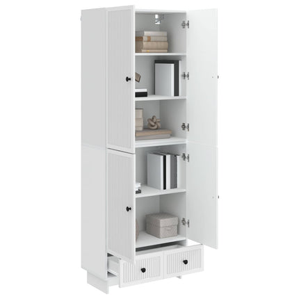 Skåpset 2 pcs Vit högglans 66 x 34,5 x 95 cm Konstruerat trä