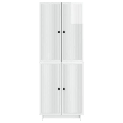 Skåpset 2 pcs Vit högglans 66 x 34,5 x 90 cm Konstruerat trä