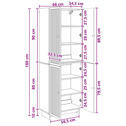 Skåpset 2 pcs Grå Sonoma 66 x 34,5 x 90 cm Konstruerat trä