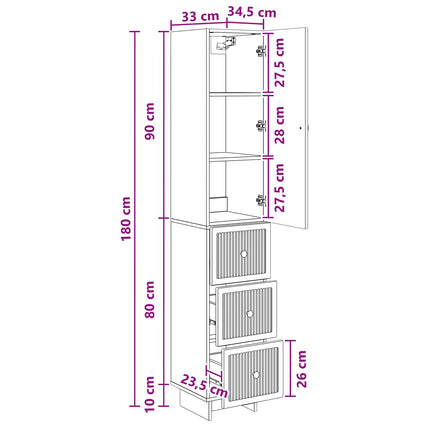 Skåpset 2 pcs 33 x 34,5 x 90 cm Konstruerat trä